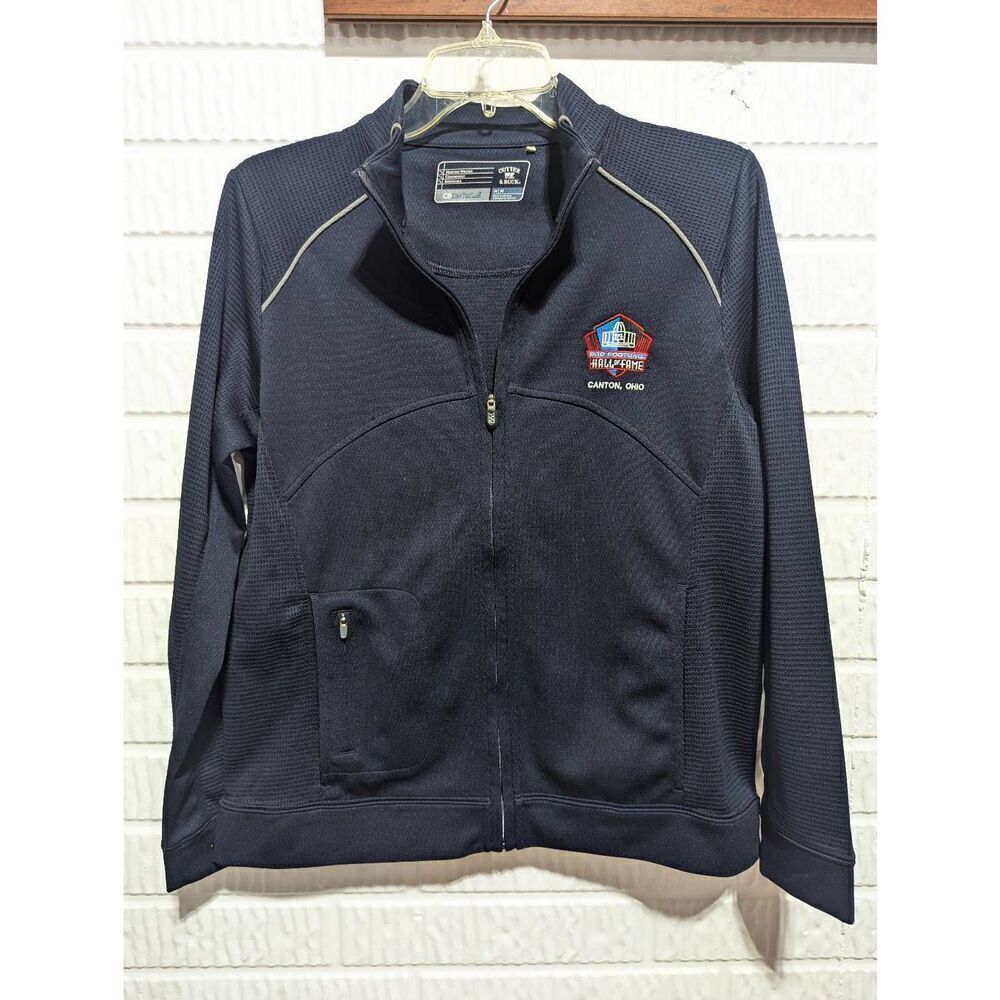 Cutter & Buck Navy Blue Women's Knit Football Hall of Fame Zip Front Jacket Size